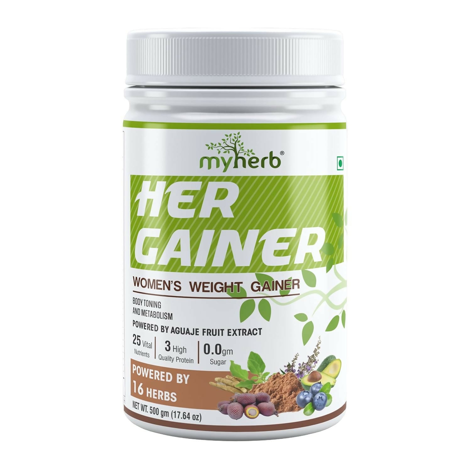 Myherb Women’s Weight Gainer, Her Gainer With 16 Herbs & Aguaje Fruit For Weight & Mass Gainer And Muscle Growth For Women - Distacart