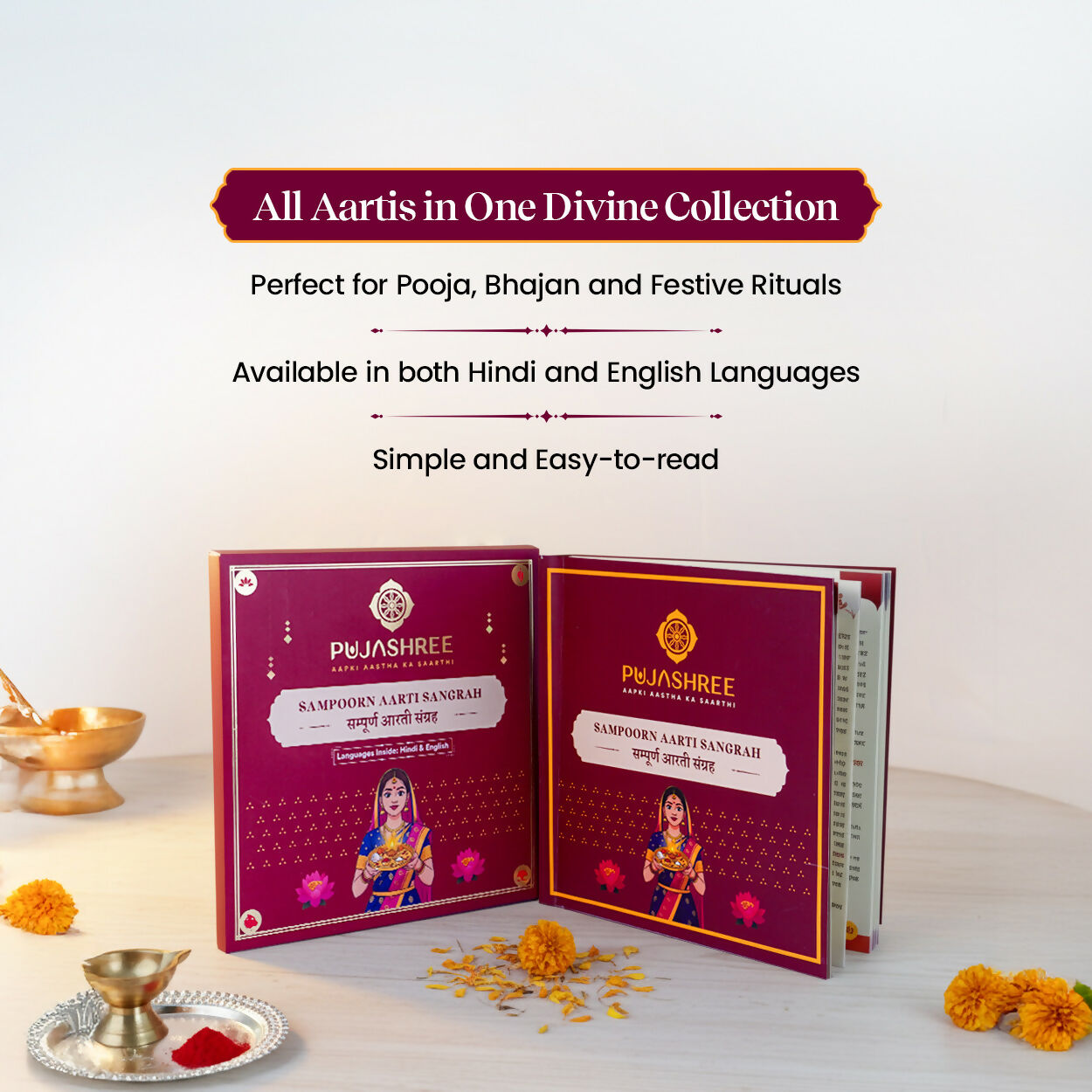Pujashree Sampurna Aarti Book – Sacred Prayer Book For Devotion & Worship - Dista