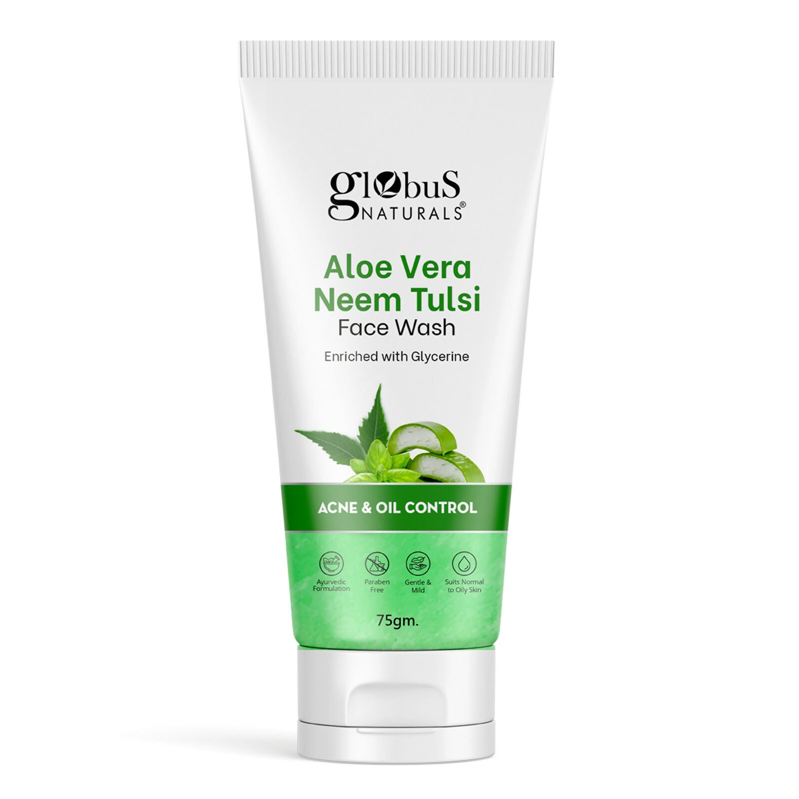 Globus Naturals Aloe vera Neem Tulsi Enriched With Glycerin & Oil Control Formula