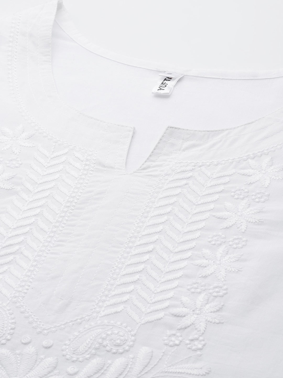 Yufta Embroidered Cotton Kurta - Distacart