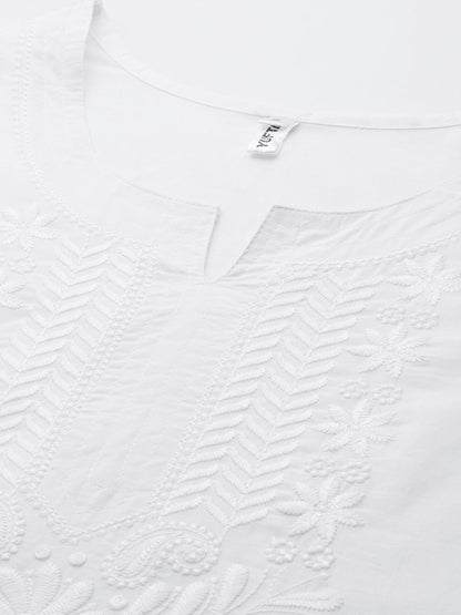 Yufta Embroidered Cotton Kurta - Distacart