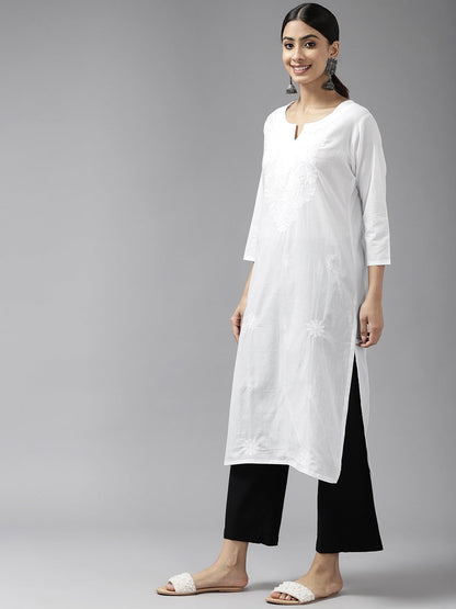 Yufta Embroidered Cotton Kurta - Distacart