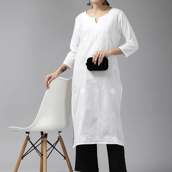 Yufta Embroidered Cotton Kurta - Distacart