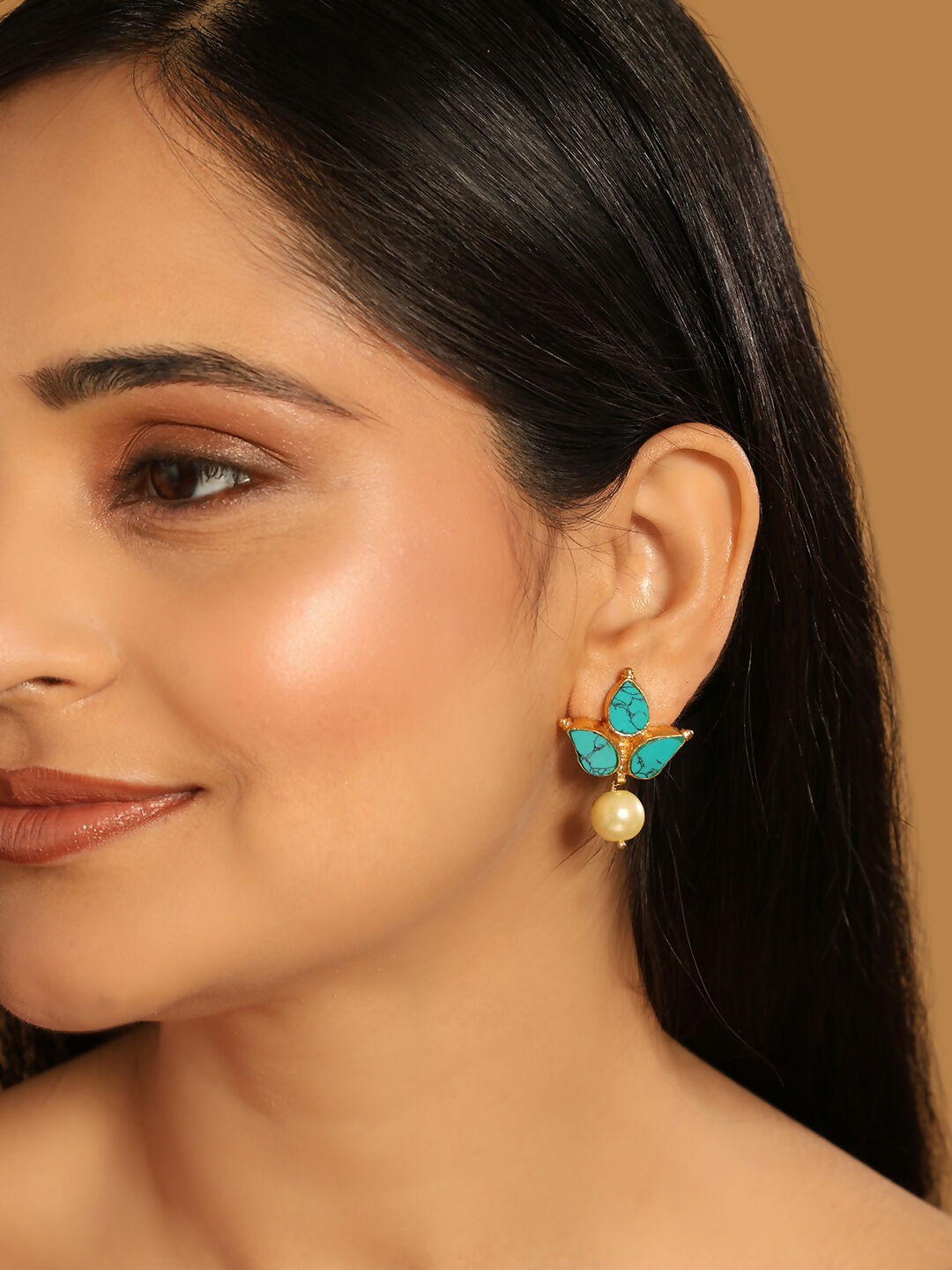 Nuyug 22K Gold Plated Cerulean Studs
