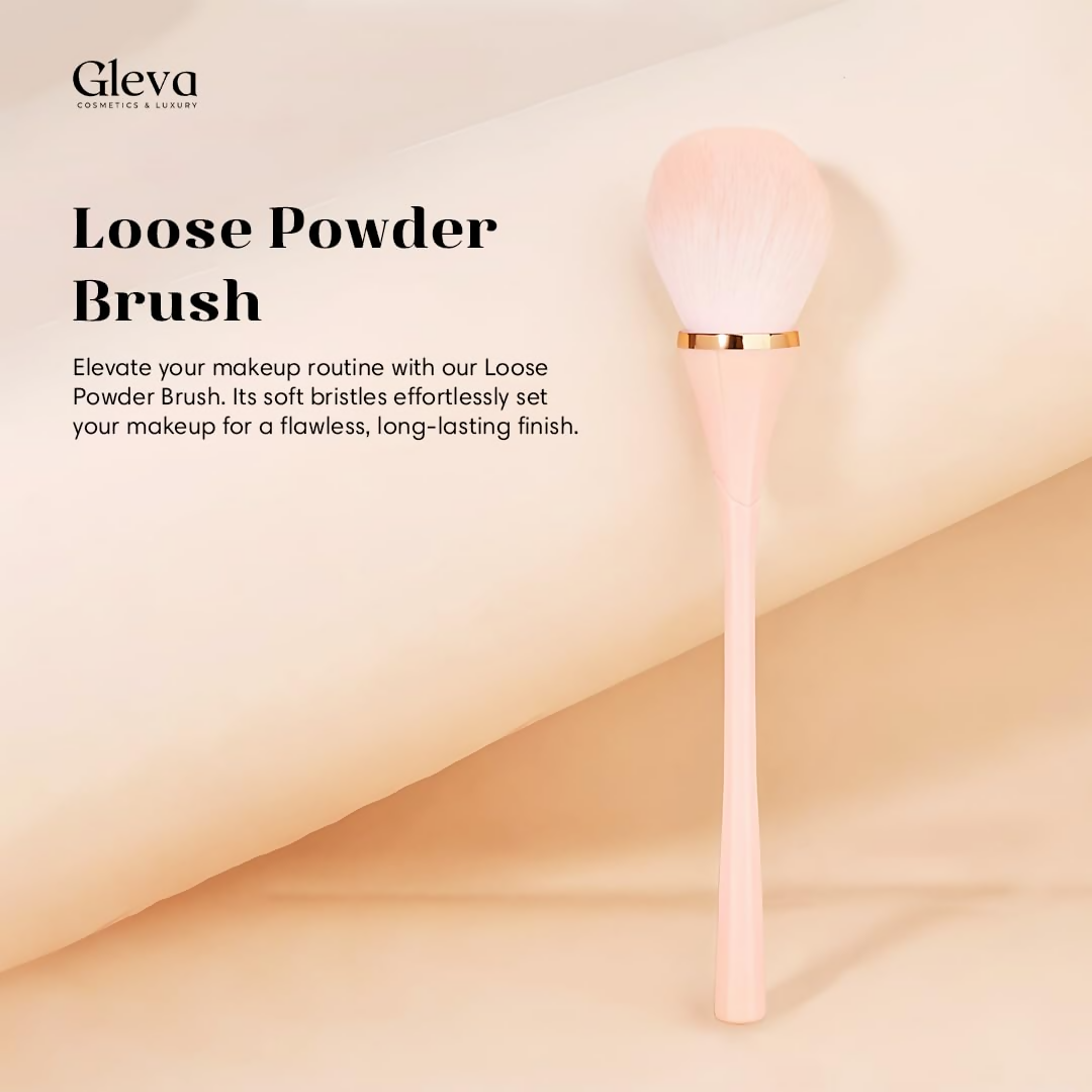 Gleva Multipurpose Professional Powder & Blush Cheek Brush - Black Loose Powder Brush - Distacart