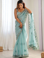 Thumbnail for Mitera Floral Embroidered Sequinned Saree - Distacart