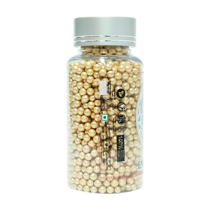 confect english gold disco balls sprinkles 5 mm 120 gms