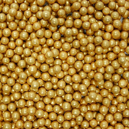 confect english gold disco balls sprinkles 6 mm 120 gms