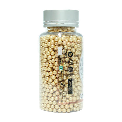 confect english gold disco balls sprinkles 6 mm 120 gms