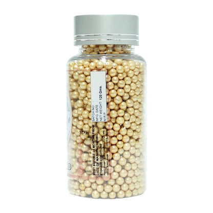 confect english gold disco balls sprinkles 6 mm 120 gms
