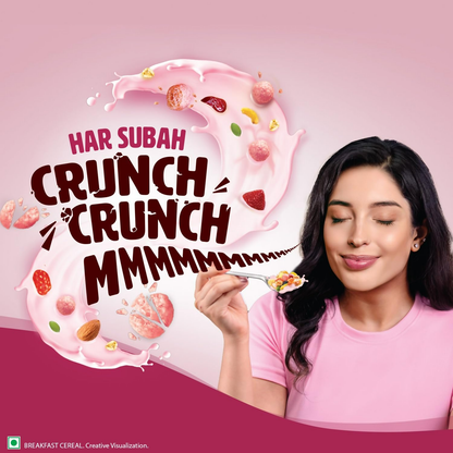 Saffola Muesli Fruit & Nut Berry Crunch with Flavour Pops - Distacart