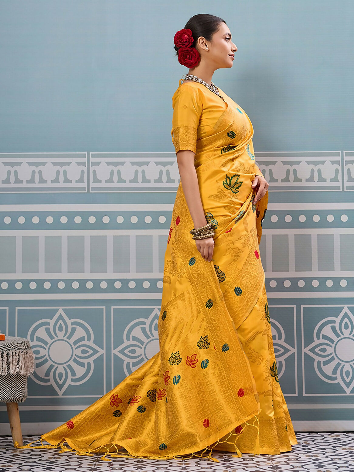 Astita Yellow Silk Saree