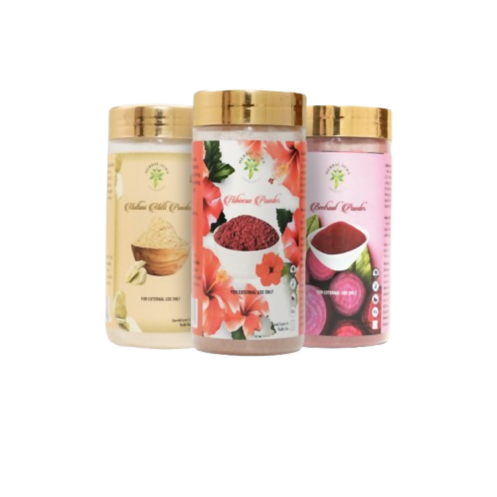 Herbal Aura Multani Mitti Powder Hibiscus Powder Beetroot Powder - Distacart