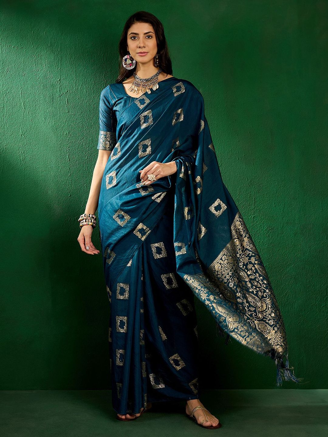 Mitera Woven Design Zari Handloom Saree - Distacart