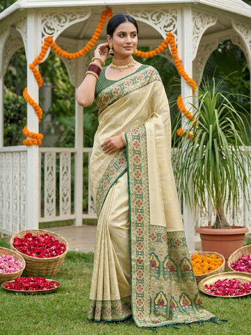 Shree Shyam Fashion Green Soft Silk Saree - Dista
