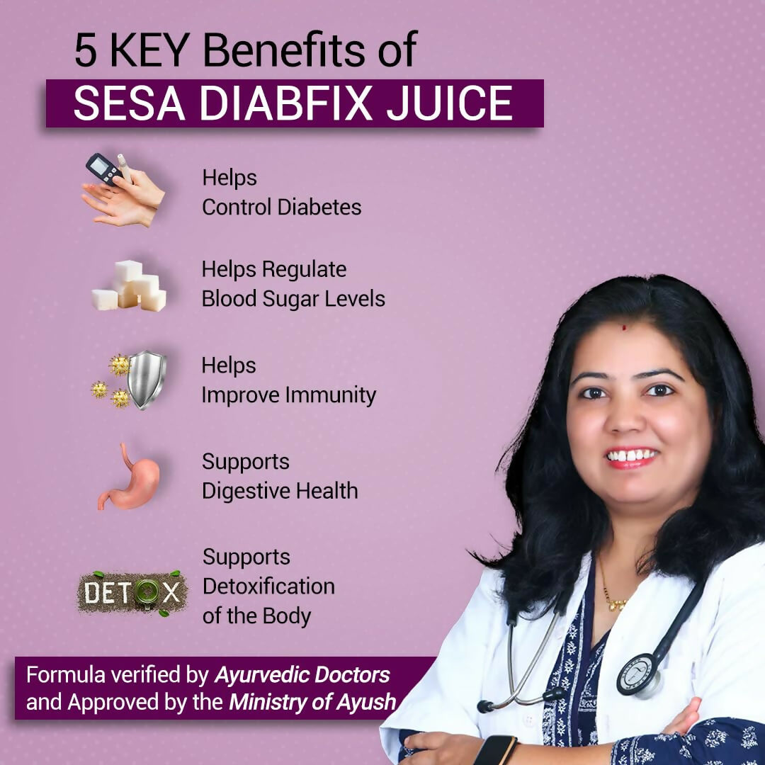 Sesa Ayurvedic Diabfix Juice with Karela Jamun Juice - Distacart