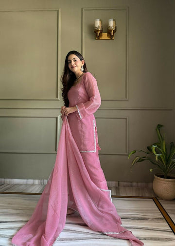 Teeya Creation Pink Color Crunchy Silk Party Wear Salwar Suit - Distacart