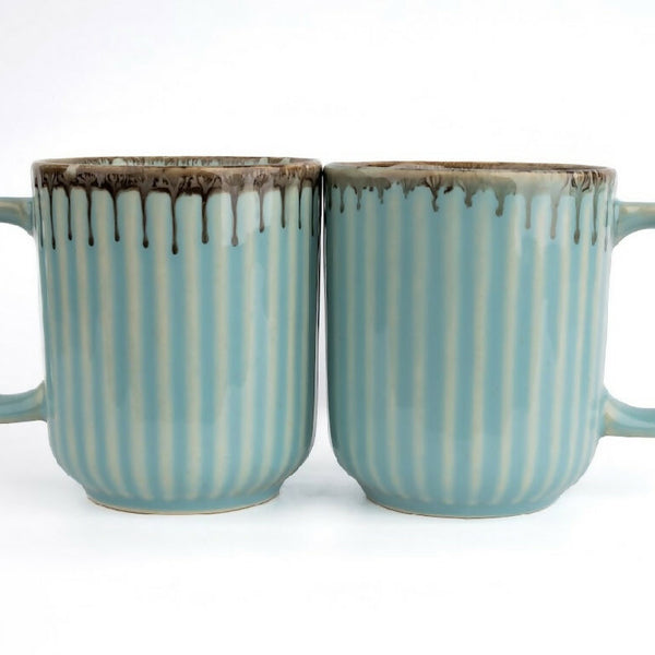Simply Soho Aqua Drizzle Mugs