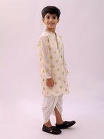 Thumbnail for Lil Drama Mishti Off White Kurta and Dhoti For Boys