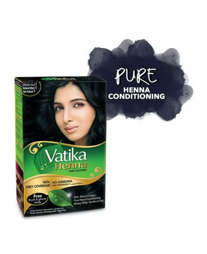 Vatika Dabur Vatika Henna Hair Colour -Jet Black - Distacart