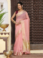 Thumbnail for Shree Shyam Fashion Pink Cotton Saree - Distacart
