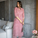 Thumbnail for Jyoti Fashion Women's Pink Pure Muslin Heavy Digital Printed Kurta Pant Set - Distacart