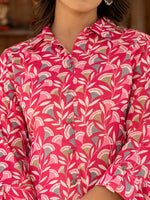 Thumbnail for Yufta Ethnic Motifs Print Pink Cotton Co-Ord Set