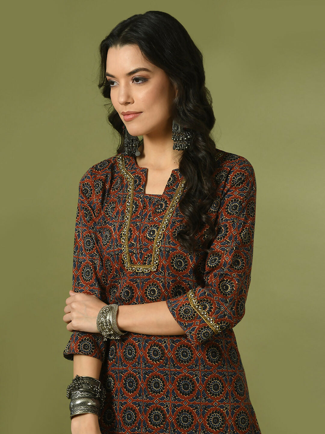 Myshka Women's Multi Printed Cotton Straight Party Kurta Set - Distacart