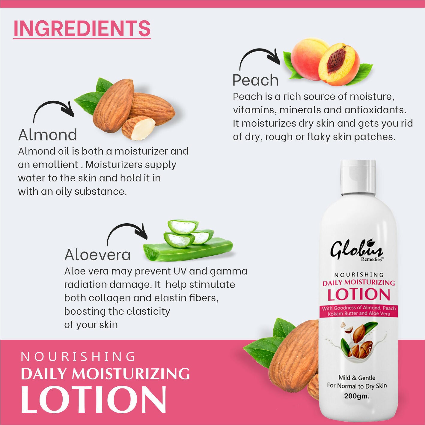Globus Remedies Nourishing & Daily Moisturizing Body Lotion, For Silky Smooth Skin