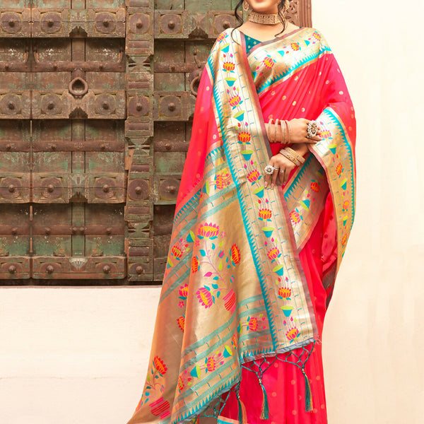 Astita Silk Blend Pink Saree