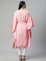 Thumbnail for Ahalyaa Women Pink Pure Cotton Printed Kaftan Kurta - Distacart
