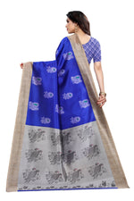 Thumbnail for Vamika blue Printed Art Silk Saree - Distacart