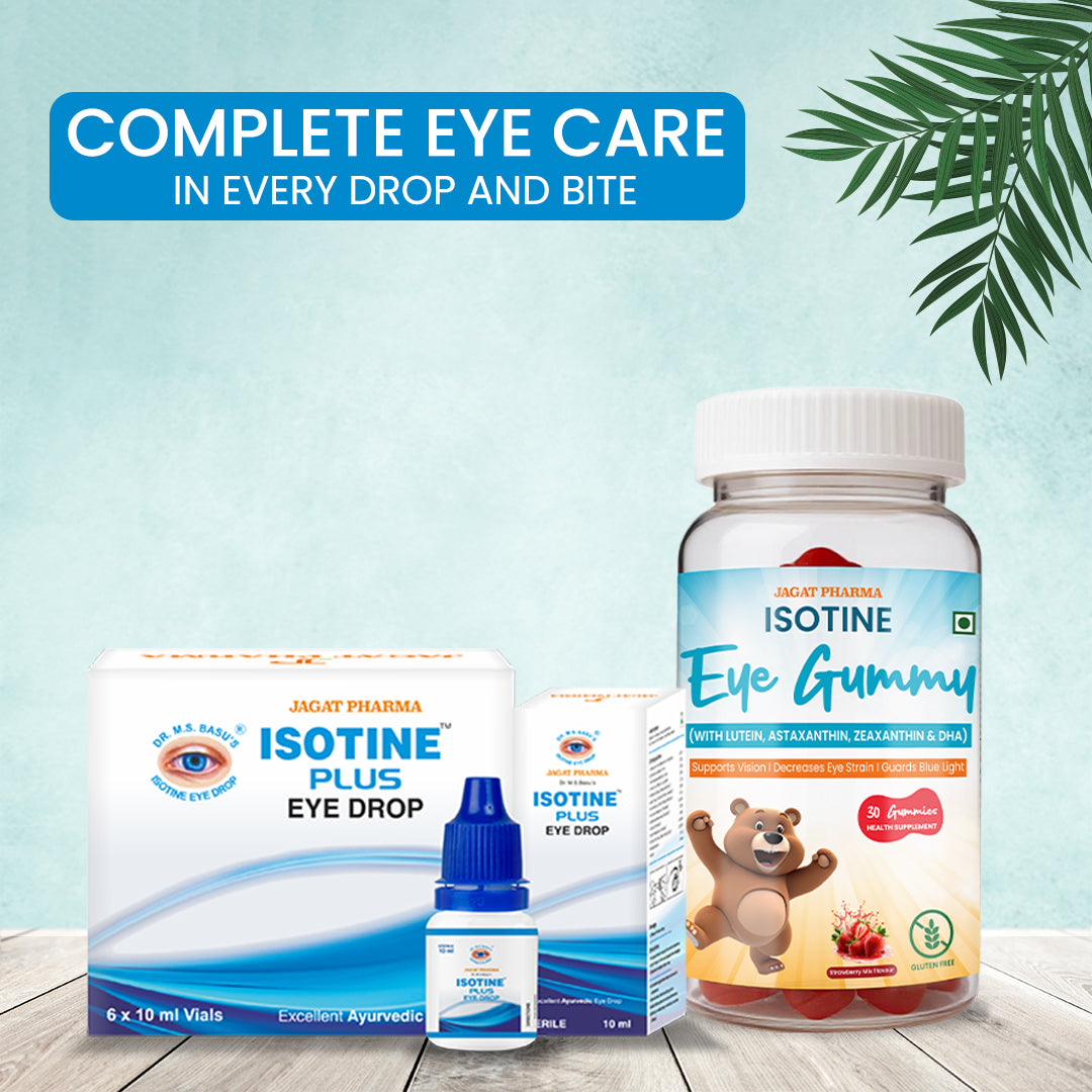 Jagat Pharma Isotine Eye Gummy (Kids) + Isotine Plus Combo: For Vibrant Vision and Lasting Eye Health