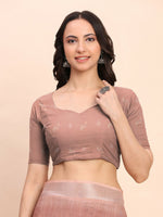 Thumbnail for Astita Linen Cotton Brown Saree