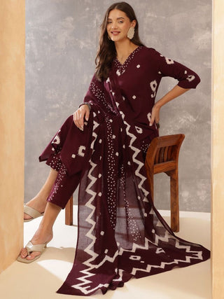 Anouk Women Printed Regular Pure Cotton Kurta With Trousers & Dupatta - Distacart