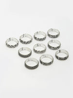 Thumbnail for NVR Women's Set of 5 Silver-Plated German Silver Toe Ring - Distacart
