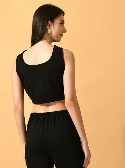 Myshka Women's Black Solid Party Top - Distacart