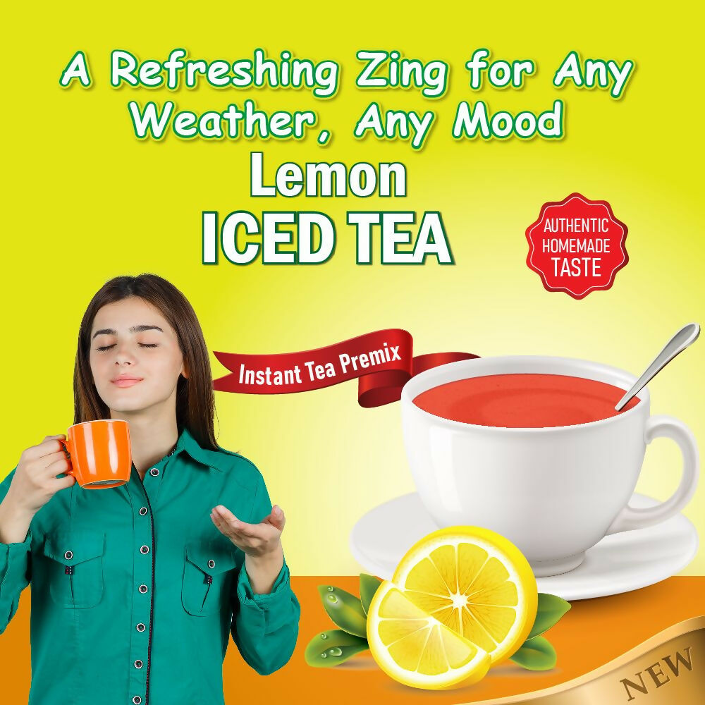Naivedyam Lemon Iced Instant Tea Premix Powder Sachets - Distacart