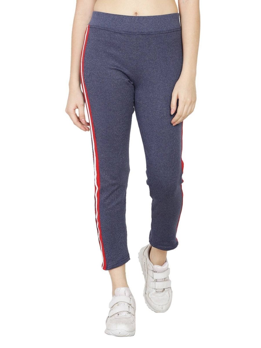 Asmaani Blue Grey Color Hosiery Lower with Two Side Pockets and tapped