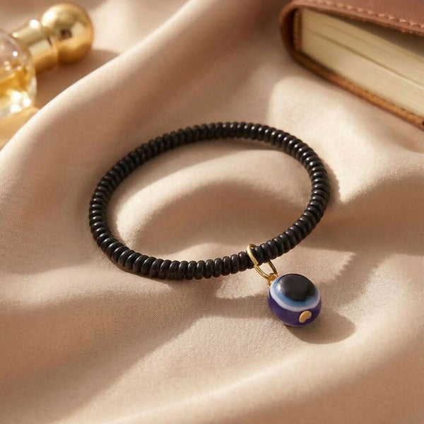 NVR Black Evil Eye Spring Ring Bracelet for Men & Women - Distacart
