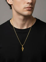 Thumbnail for NVR Men's Arrow Shaped Gold Plated Pendant with Chain - Distacart