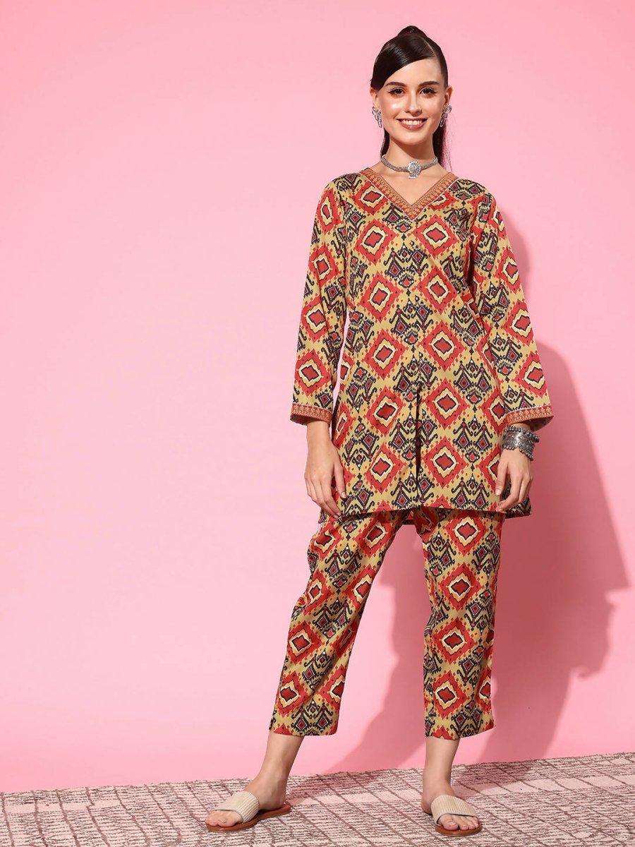 Ahalyaa Women's Traditional Wear Co-ods - Mustard - Distacart
