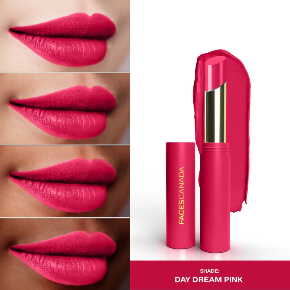 Faces Canada 3 in 1 LongStay Matte Lipstick - Day Dream Pink 02 - Distacart