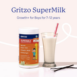 Thumbnail for Gritzo SuperMilk Growth+ (Formerly Height+) (7-12y Boys), 10g Protein Powder-Creamy Vanilla - Distacart