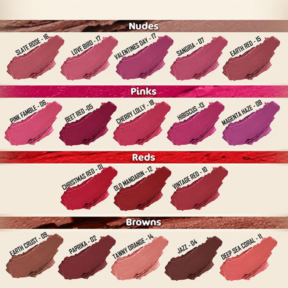 Ronzille Natural Colored Long Stay Matte Lipstick - Shade 12 - Dista