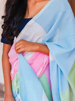 Thumbnail for Zibaa Hand-Dyed Mul Cotton Multi-color Saree with Tassels