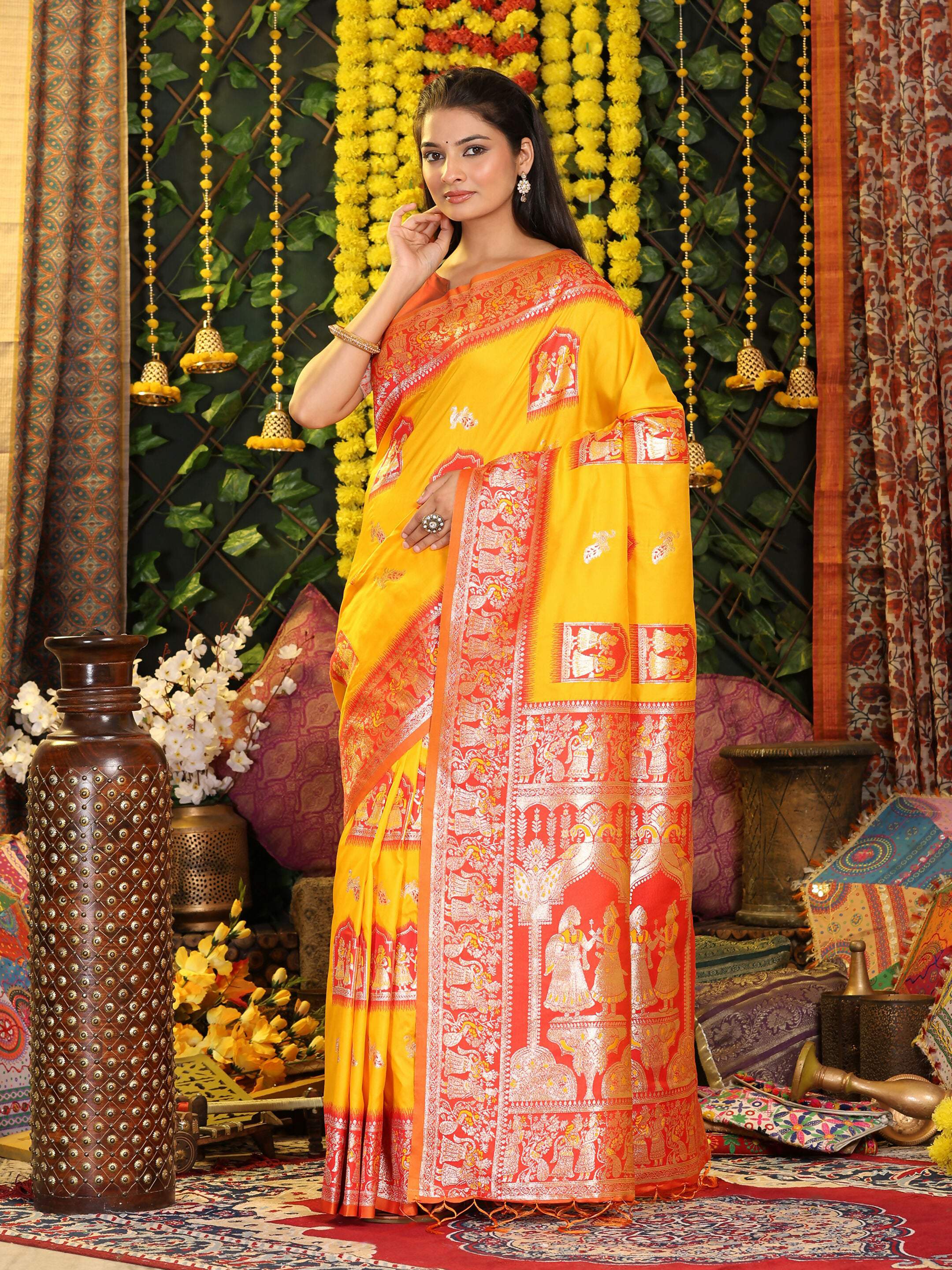 Astita Silk Yellow Saree