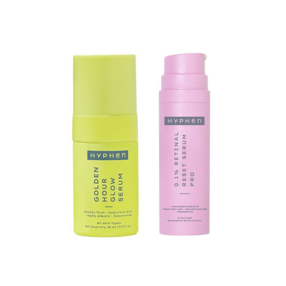 Hyphen By Kriti Sanon Golden Hour Glow Serum & 0.1% Retinal Reset Serum Pro Combo - Distacart