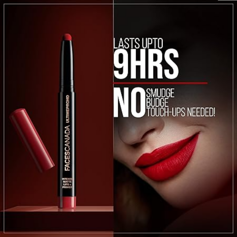 Faces Canada Ultime Pro HD Intense Matte Lipstick + Primer - Hazel (Brown) - Distacart