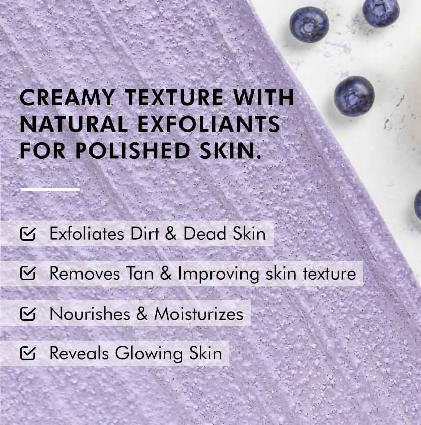 mCaffeine Blueberry Breeze Body Scrub, Exfoliates, Removes Tan, Fruity Blueberry Aroma - Distacart